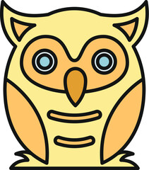 Fototapeta premium Cute cartoon owl vector icon representing wisdom and education