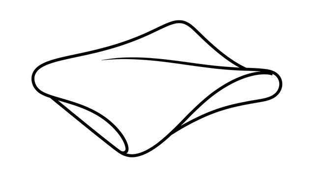 Minimalist black and white folded fabric illustration.