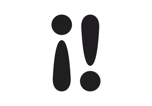 Signo de exclamaci&oacute;n de apertura y cierre en color negro