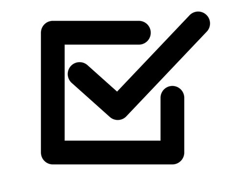 Icono de una marca de verificaci&oacute;n negra dentro de un cuadro