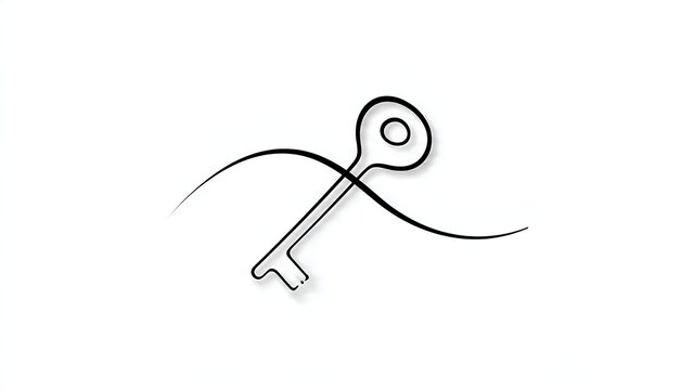 Minimalist key icon on white background.