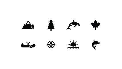 Obraz premium Minimalist black and white iconset