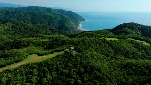 Aerial view of kenting national park and beautiful coastline , Taiwan
