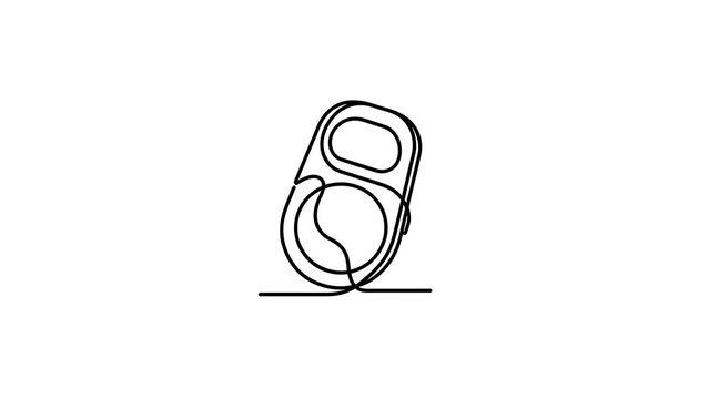 Minimalist soda can tab icon on white background.