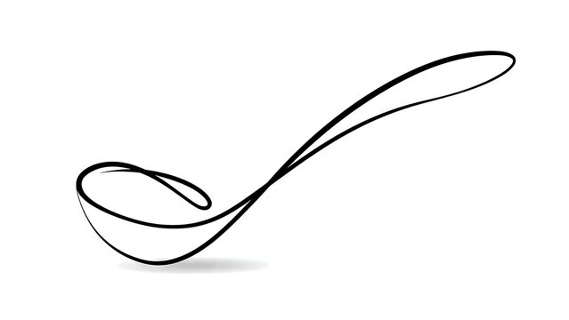 Minimalist spoon illustration on white background.