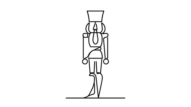 Nutcracker soldier illustration on white background.