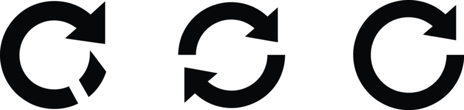 Reverse arrow icons in thin outline style for replace, refresh, swap, and directional interface design