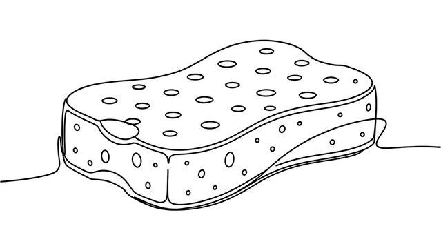 Porous sponge illustration on white background.
