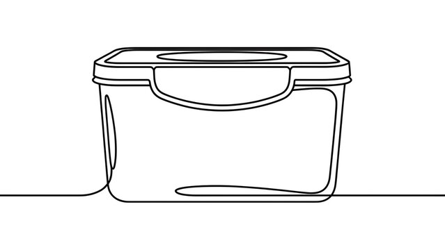 Plastic storage container on white background.