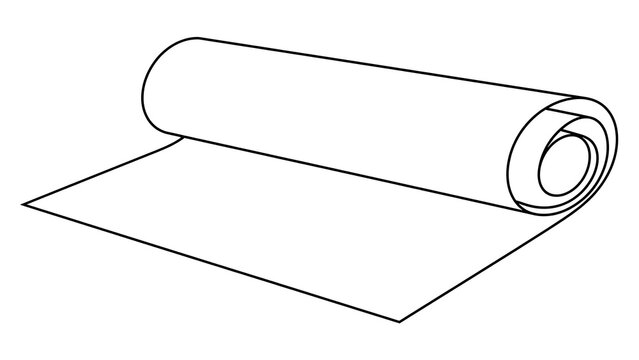 Rolled fabric on white background.