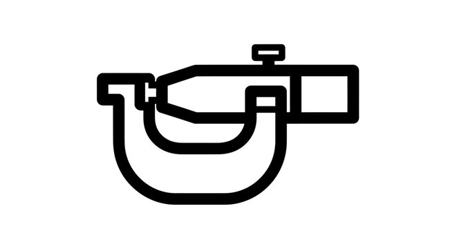 Precision micrometer measurement tool technical line drawing