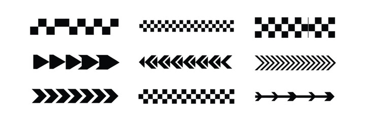 Racing stripes flag vector with speed chevron graphics checkered pattern and automotive vinyl sticker for sports car decal © ARIF AHMED 06