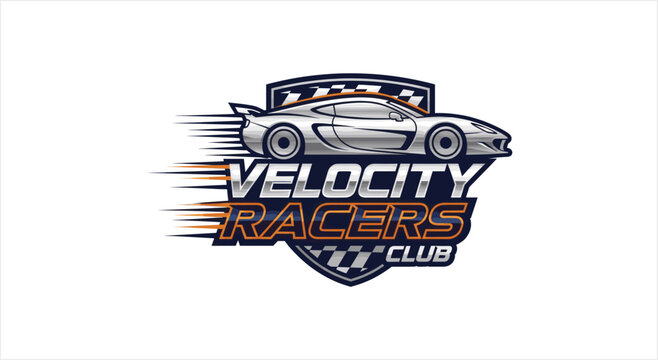 Velocity Racers Club logo with a stylized sports car.