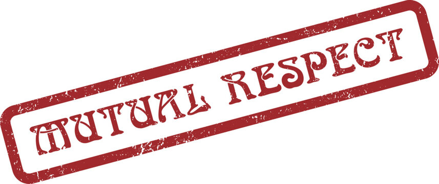 A distinctive textured red stamp delivers a powerful message about the core value of mutual respect