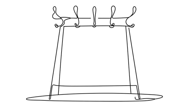 Simple coat rack illustration on white background.