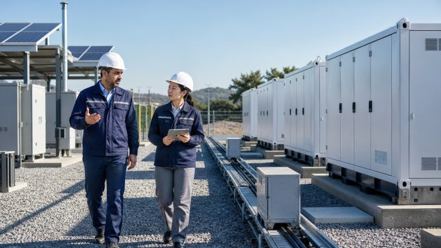 Grid Resilience and athletic group near battery storage