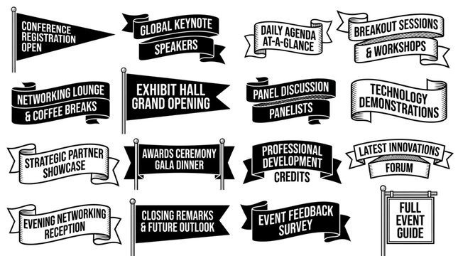 Vector banners for event promotion and business information