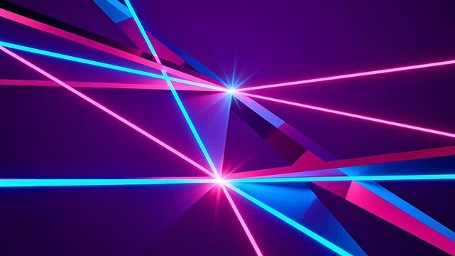 Abstract neon light lines on dark background