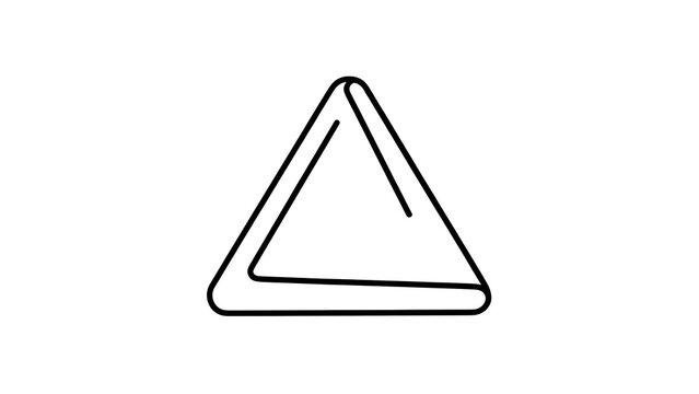 Simple triangle icon on white background.