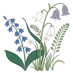 Fairy Forest Flower Bundle Premium Botanical Vector Collection © SUMON
