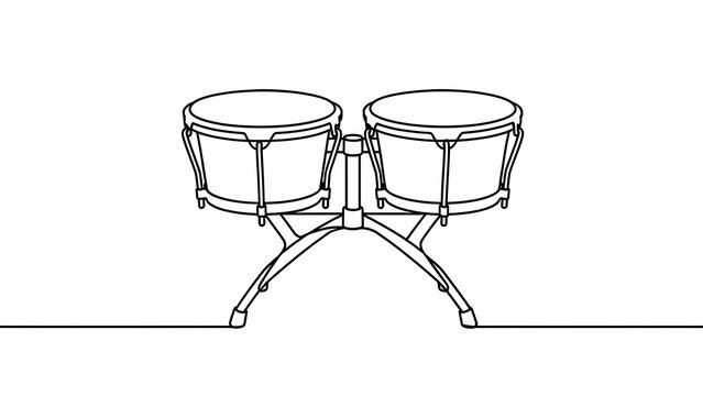 Timpani drums on white background.