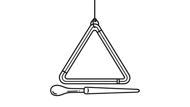 Triangle percussion instrument on white background.