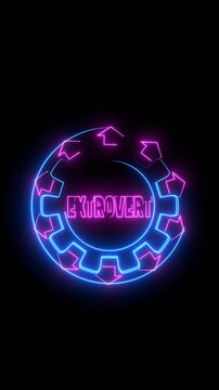 Extrovert character. Psychology metaphor. Neon glowing.