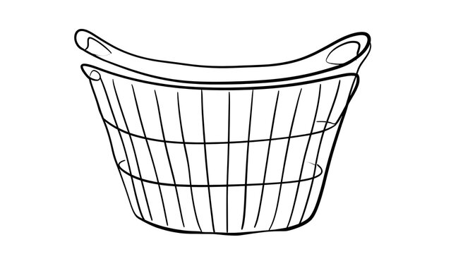 Wire basket illustration on white background.