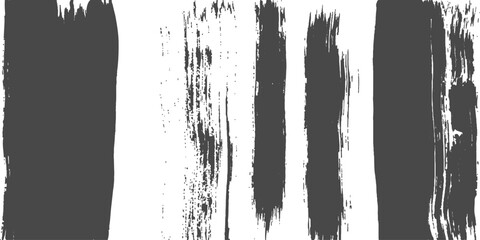 Black Distressed Paint Block Texture. Bold vertical brush panel composition with rugged monochrome coverage and weathered artistic surface detail. Industrial grunge background for striking contemporar © MD