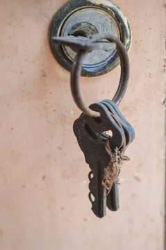 old, rusty and broken cupboard key