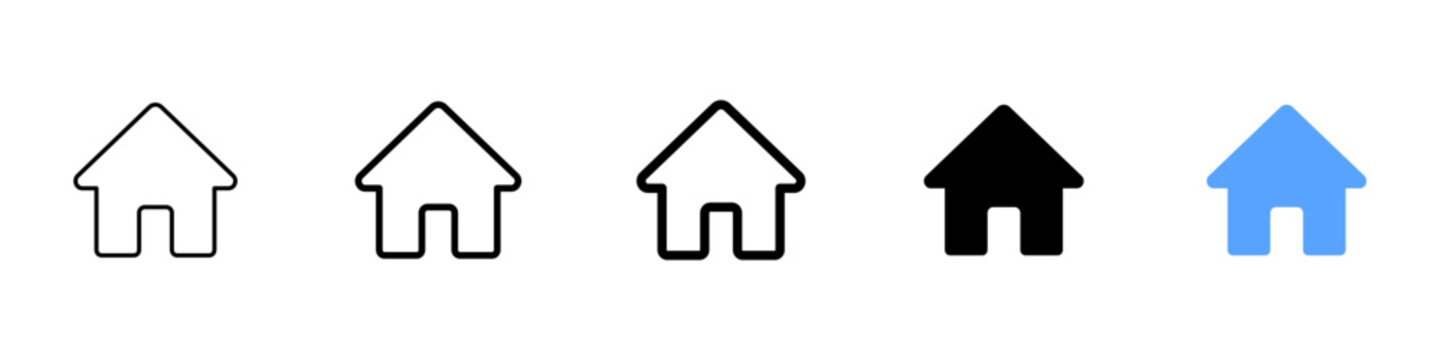 House icon. Home symbol. Simple pictogram for residential property, real estate, housing, building, family home, rental listing and property design.