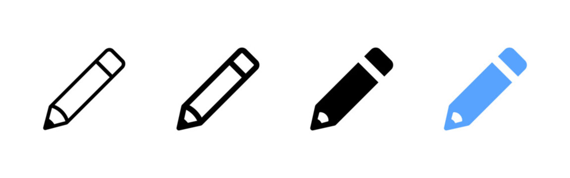 Pencil icon. Edit and writing symbol. Simple pictogram for drawing, sketching, education, note taking, creative design, art and document editing.