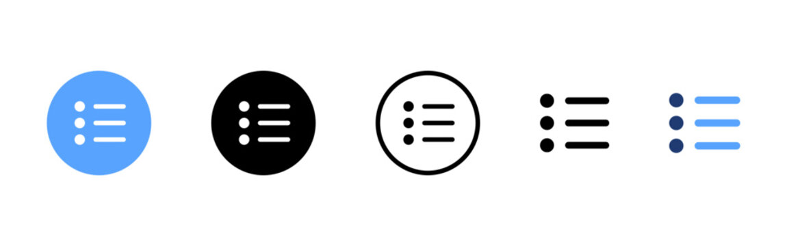 List menu icon. Checklist symbol. Simple pictogram for task management, bullet points, agenda, notes, planning, organization and user interface design.