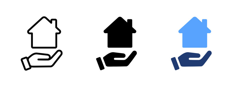 House support icon. Home care symbol. Simple pictogram for property service, real estate assistance, residential support, housing protection and home ownership.