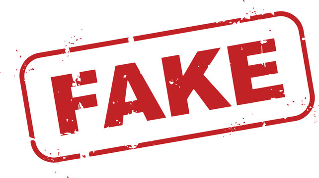 Red fake stamp mark for verification and authentication purposes on documents