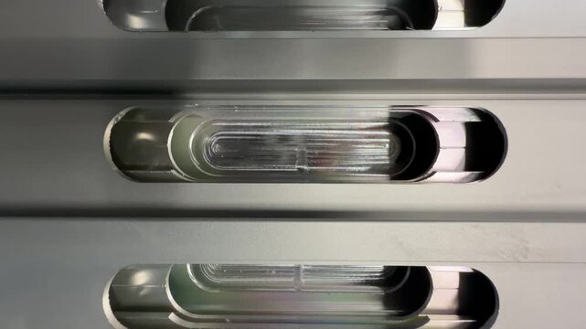 This image shows an aluminum door profile (Aluminium extrusion) with dedicated mounting holes for concealed hinges 