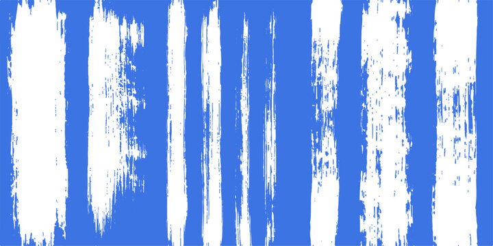 Blue Vertical Brush Stroke Texture. Bold distressed paint stripe pattern with weathered elongated streaks and expressive artistic surface details. Vibrant abstract grunge background for modern creativ