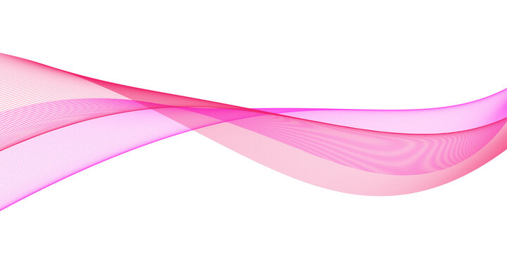 Abstract pink and purple flowing wave lines on white background