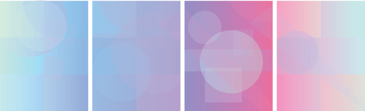 Abstract geometric shapes with gradient blend background Vector