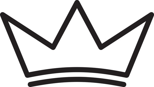 Black crown icon, royalty symbol, vector crown, monarch emblem