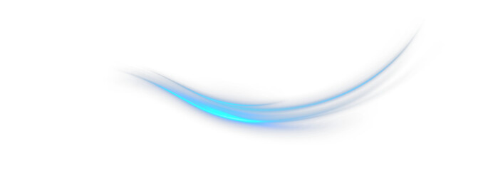Blue glowing curved light trail with a bright flare, isolated on a transparent background. Dynamic magical energy streak for fantasy spells, game interface effects, combat VFX, UI overlays, motion gra © blagorodez