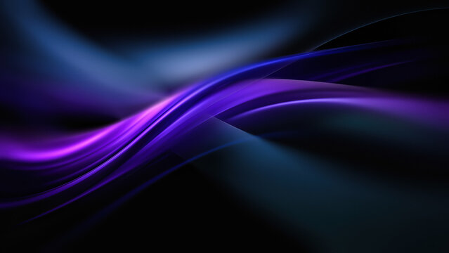 Colorful Waves of Light Move Across a Dark Surface in a Digital Design
