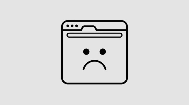 Sad face on a browser window.
