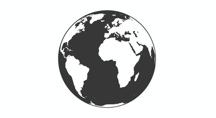 Fototapeta premium Stylized Earth Globe Icon for Global Branding and Environmental Graphics.