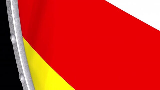 Metallic Shield Transitions with the National Flag of South Ossetia