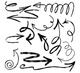 Obraz premium Hand Drawn Doodle Arrows Collection. Sketch Direction Arrows and Scribble Line Elements