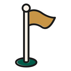 Vintage Corner Flag Icon © Efdaner Studio