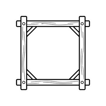Wooden picture frame with four sides.