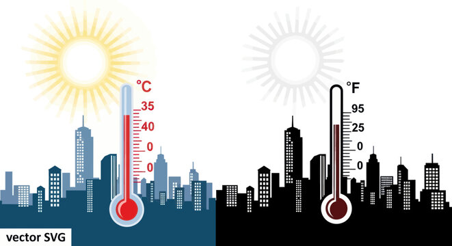 Thermometer with Celsius and Fahrenheit scales.