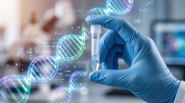 Genetic research sample tube with DNA interface